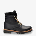 P03 Aviator Igloo botas de piel con forro interior de pelo natural. negro