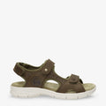 Salton sandalias de piel con forro interior de lycra. kaki